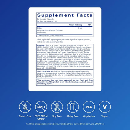 Pure Encapsulations DHEA 5 mg, 180 Capsules