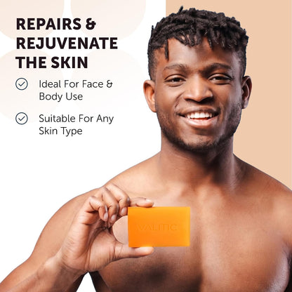 VALITIC Papaya and Turmeric Kojic Acid Soap Bar for Dark Spots, 2 Pack