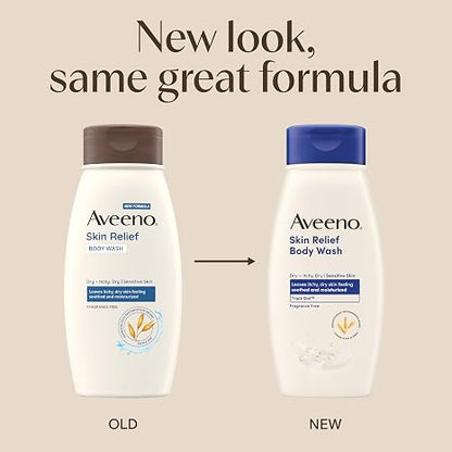 Aveeno Skin Relief Body Wash, Fragrance-Free, 12 fl. oz