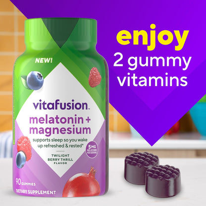 Vitafusion Melatonin and Magnesium Gummies | 5mg Melatonin Per 2 Gummies