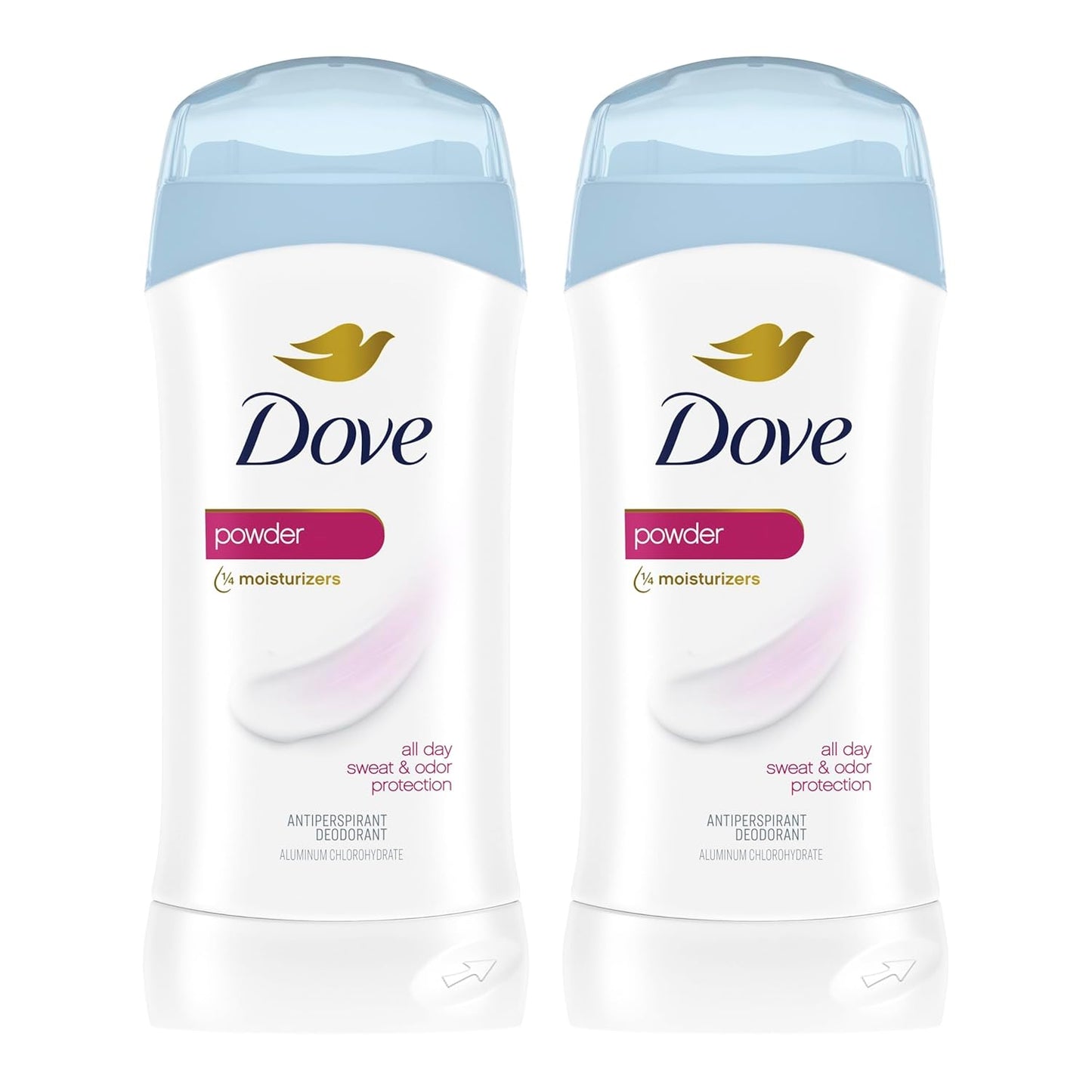 Dove Antiperspirant Invisible Solid, Scent: Powder, Size: 2.6 oz (2 Pack)