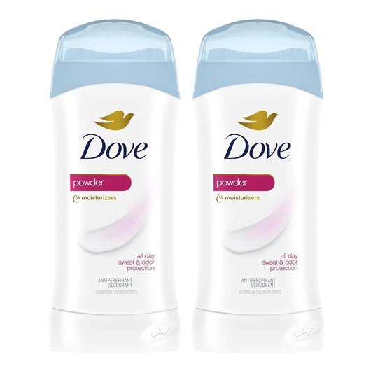 Dove Antiperspirant Invisible Solid, Scent: Powder, Size: 2.6 oz (2 Pack)