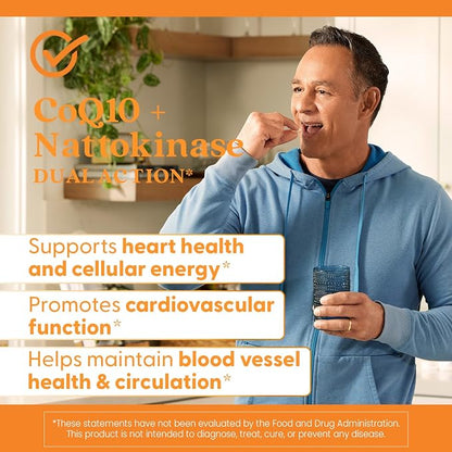 Doctor's Best CoQ10 100 mg + Nattokinase 2,000 FU, Vegan, 60 Veg Capsules