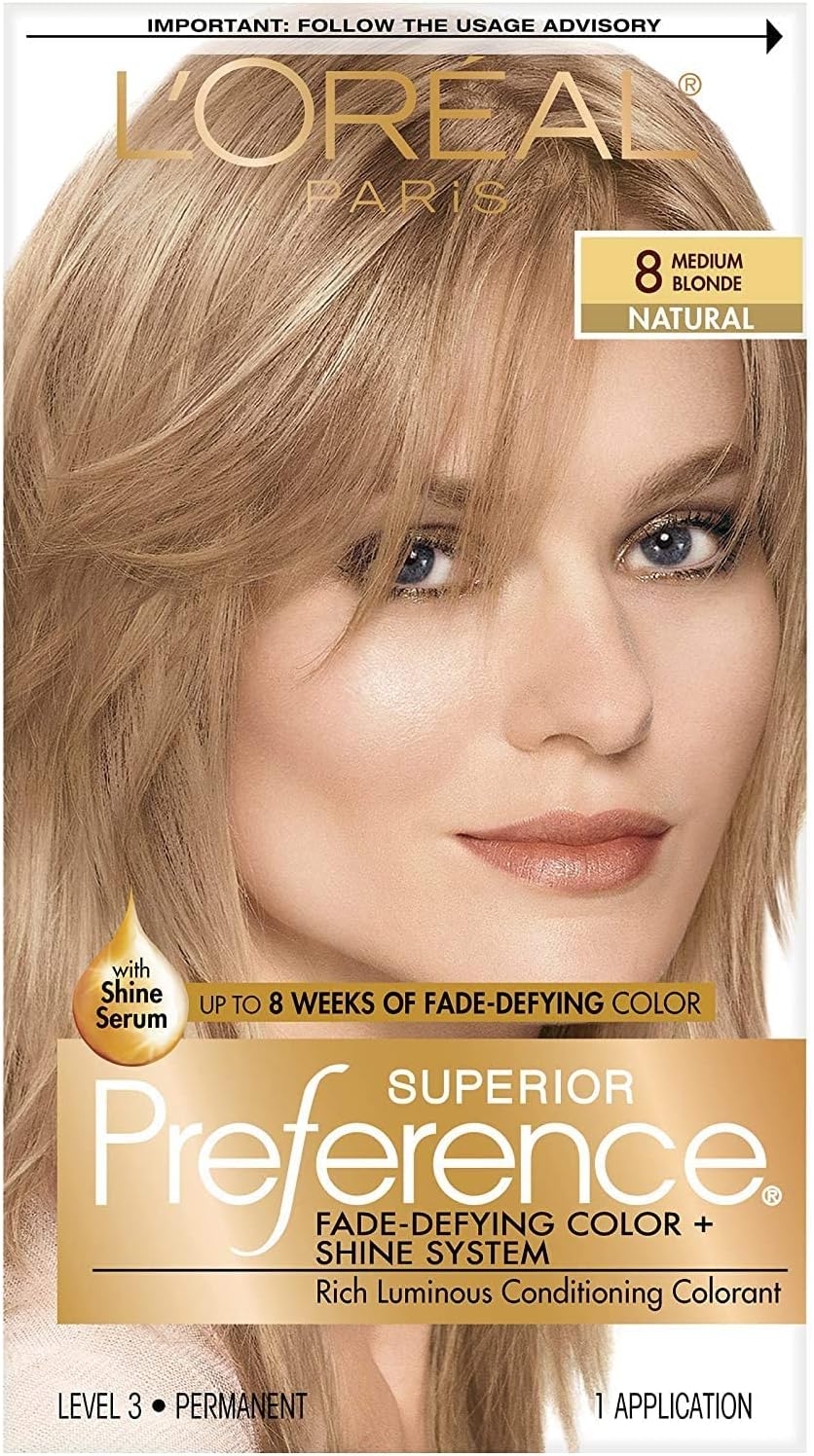 L'Oreal Superior Preference Hair Color 8 Medium Blonde (Pack of 3)