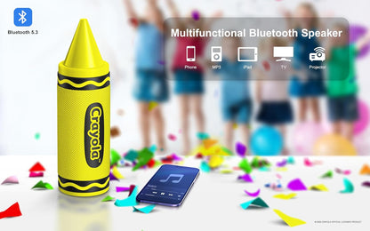 Crayola Kids Crayon Speakers Bluetooth, Portable Bluetooth Speakers | 20W Peak Power HD Sound, Mini Bluetooth Speaker Wireless with TWS Pairing BT 5.3, FM Radio Home/Party/Outdoor/Travel