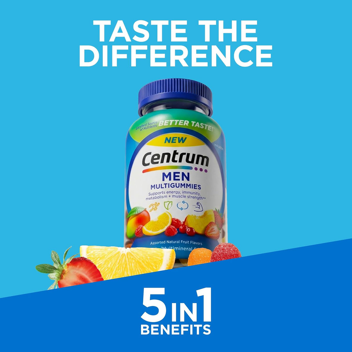 Centrum MultiGummies for Men, Assorted Fruit Flavors, 170 Count