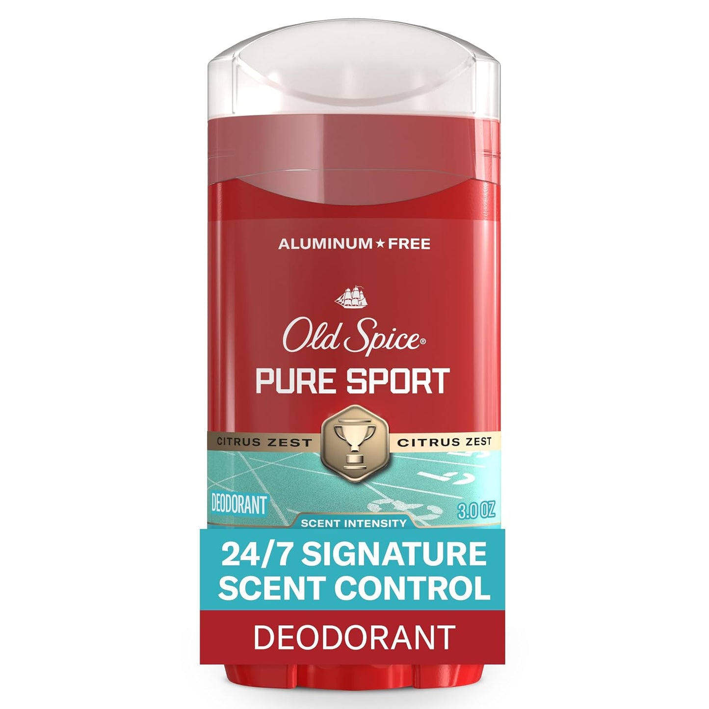 Old Spice Aluminum Free Deodorant for Men, 24/7 Odor Protection, 24/7 Freshness & Lasting Scent, Pure Sport with Citrus Zest Scent, 3 oz
