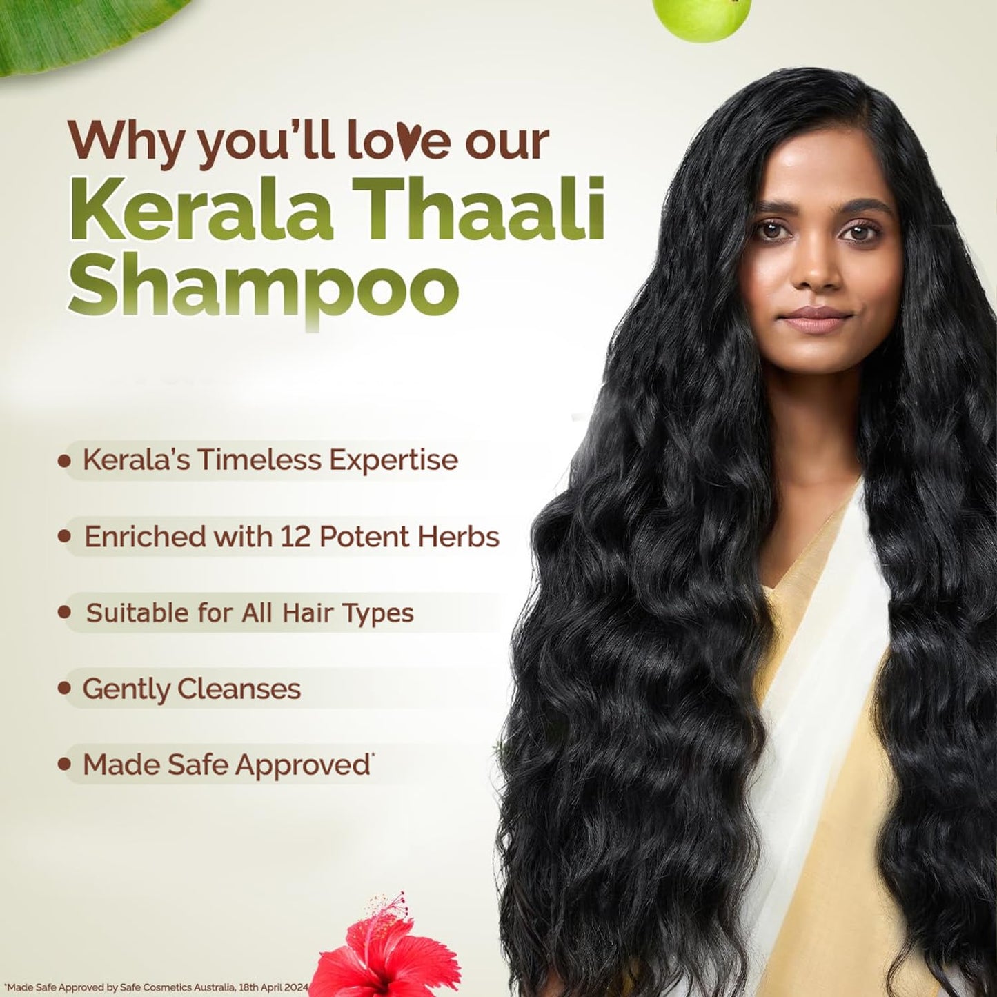 MAMAEARTH Kerala Thaali Shampoo with Hibiscus, 250ml | Shampoo formulated with hibiscus and a blend of herbal ingredients.