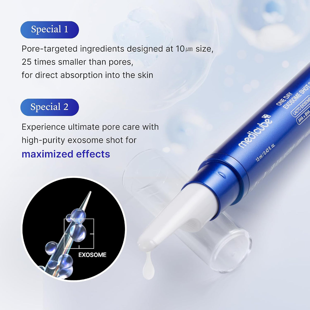 medicube Exosome Shot Zero 25,000PPM Spicule Facial Serum For Pores & Sebum