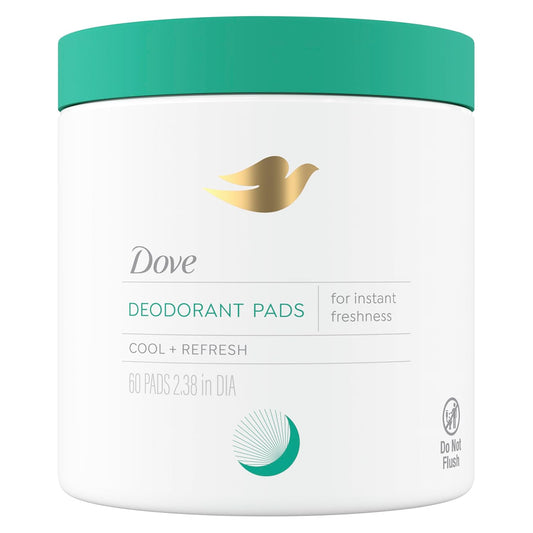 Dove Deodorant Cleansing Pads for Women, 60 Count | Glycolic acid cleansing pads that help neutralize odor, exfoliate skin and provide on-the-go freshness