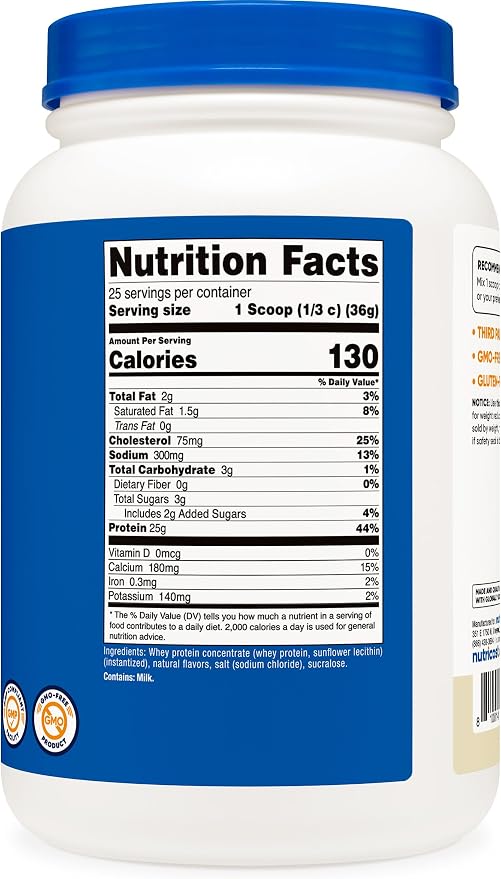 Nutricost Whey Protein Concentrate (Vanilla) 2LBS