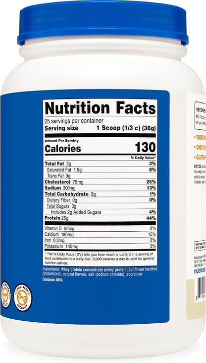 Nutricost Whey Protein Concentrate (Vanilla) 2LBS (Pack of 2)