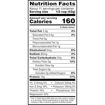 Quaker Protein Old Fashioned Rolled Oats, 10g Protein per Serving, Whole Grains, No Preservatives, No Artificial Flavors, 16 oz Bag (Pack of 3)