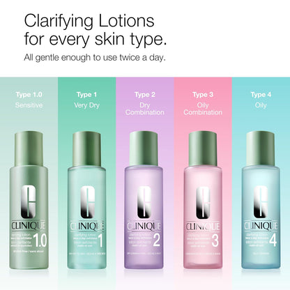 Clinique Clarifying Lotion 1.0, 1, 2, 3 & 4 | Exfoliating Face Toner with Witch Hazel | 5 Formulas for Every Skin Type | Step 2 of 3-Step Skin Care Routine