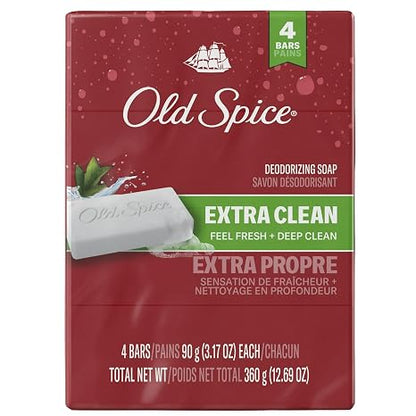 Old Spice Bar Soap for Men Palm Tree Scent 3.17 OZ Each 4 Bars