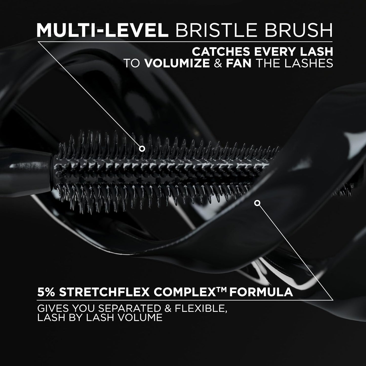 L'Oreal Paris Voluminous Panorama Mascara, Volumizing and Lengthening Mascara, Washable Longwear and Smudge Resistant Make Up, Black, 0.33 Fl Oz