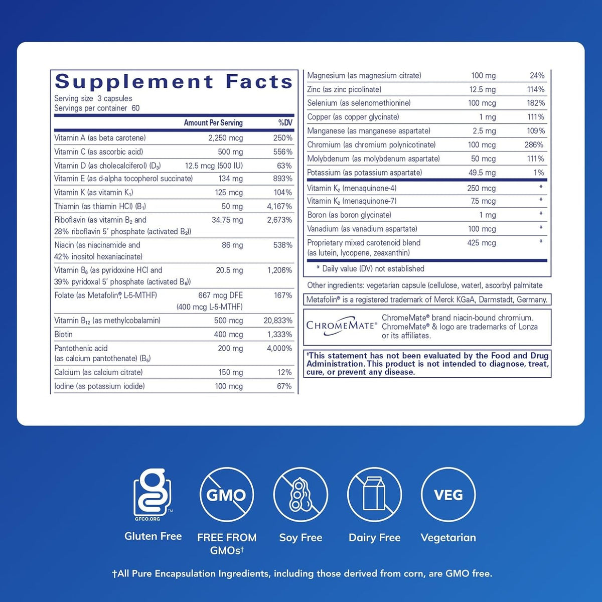Pure Encapsulations Nutrient 950 with Vitamin K, 180 Capsules