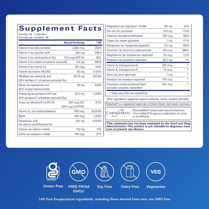 Pure Encapsulations Nutrient 950 with Vitamin K, 180 Capsules