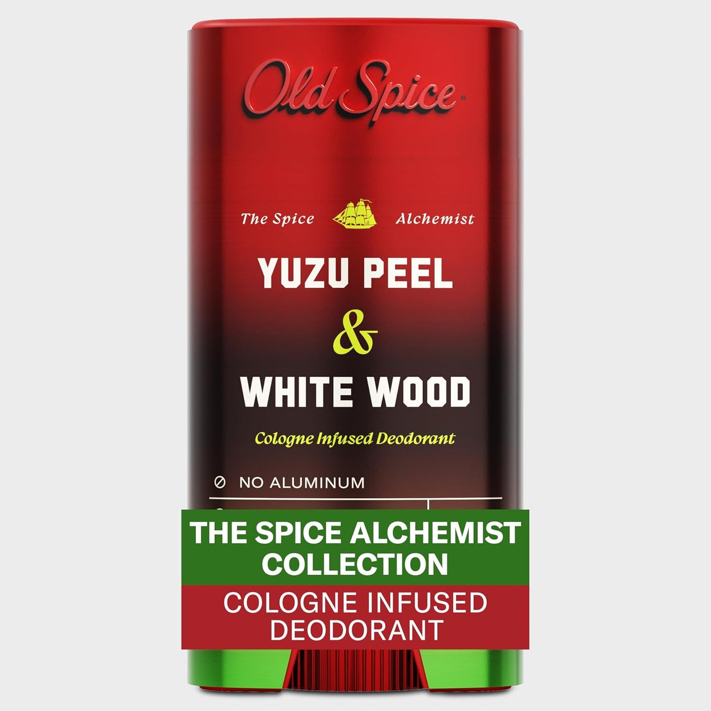 Old Spice Aluminum Free Deodorant for Men, The Spice Alchemist Collection, 24/7 Cologne Infused Scent, No Trade Off Formula, Free of Parabens & Phthalates, Yuzu Peel + White Wood Scent, 3.0 oz