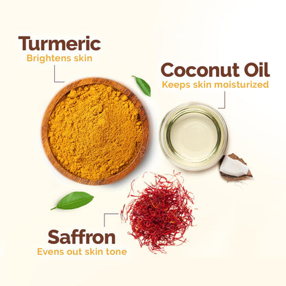 Mamaearth Ubtan De Tan Face Wash | Helps Reduce Tanning & Sun Damage | Gently Cleanses Dirt & Excess Oil | Enriched with Turmeric & Saffron | 5.07 Fl Oz (150ml)