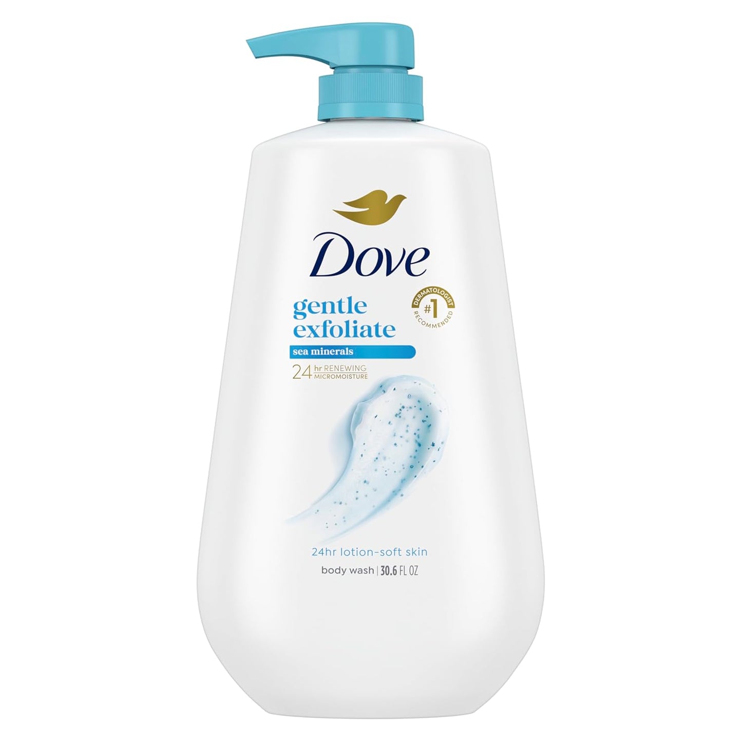 Visit the Dove Store Dove 24hr Lotion Body Wash Gentle Exfoliate Sea Minerals, 30.6 oz | Exfoliating body wash with MicroMoisture for smooth, soft skin