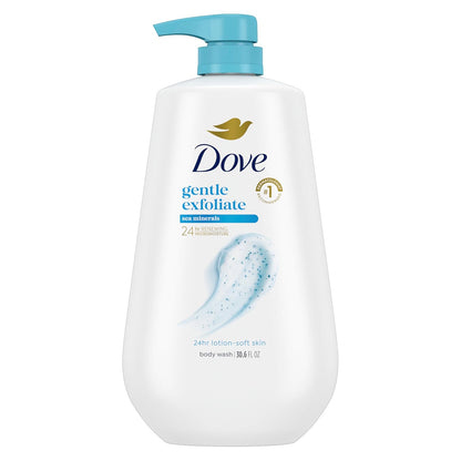 Visit the Dove Store Dove 24hr Lotion Body Wash Gentle Exfoliate Sea Minerals, 30.6 oz | Exfoliating body wash with MicroMoisture for smooth, soft skin