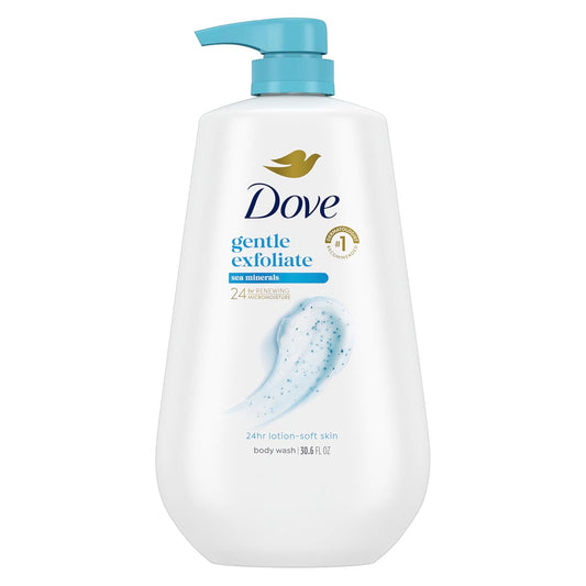 Visit the Dove Store Dove 24hr Lotion Body Wash Gentle Exfoliate Sea Minerals, 30.6 oz | Exfoliating body wash with MicroMoisture for smooth, soft skin