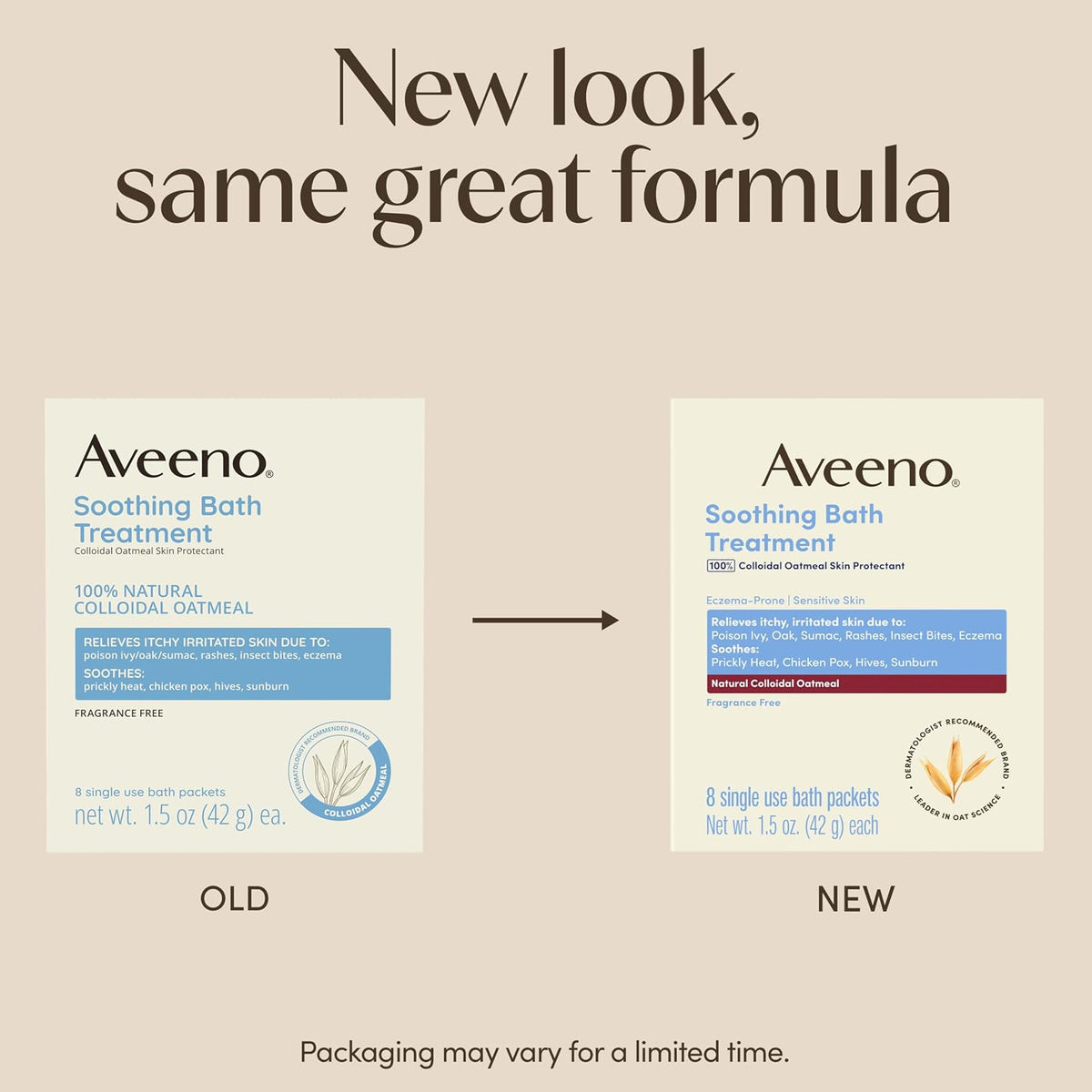 Aveeno Soothing Bath Treatment, Fragrance-Free, 8 Ct