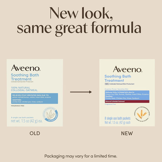Aveeno Soothing Bath Treatment, Fragrance-Free, 8 Ct