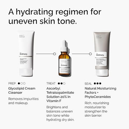 The Ordinary Ascorbyl Tetraisopalmitate Solution 20% in Vitamin F, Hydrating Vitamin C Oil for Even Skin Tone, 1 Fl Oz