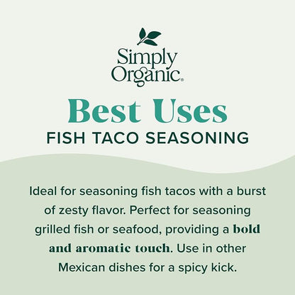 Simply Organic Fish Taco Seasoning, Organic, 1.13 Ounce (Pack of 12)