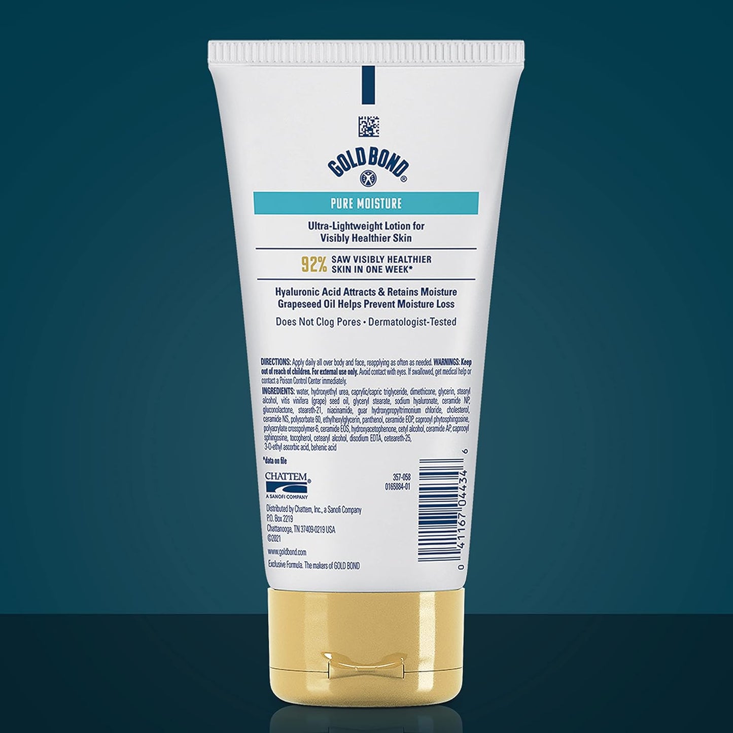 Gold Bond Pure Moisture Lotion, 5.5 oz., Ultra-Lightweight Face Lotion | Daily moisture, face and body lotion with hyaluronic acid, Ultra-lightweight lotion, 24-hour hydration, doesn't clog pores