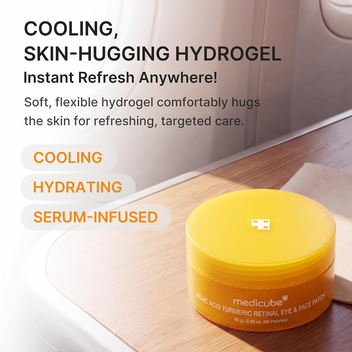 medicube Hydrogel Eye & Face Patches with Kojic Acid Turmeric (60 Counts)