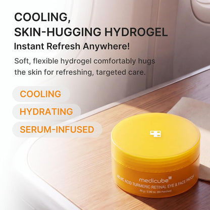 medicube Hydrogel Eye & Face Patches with Kojic Acid Turmeric (60 Counts)