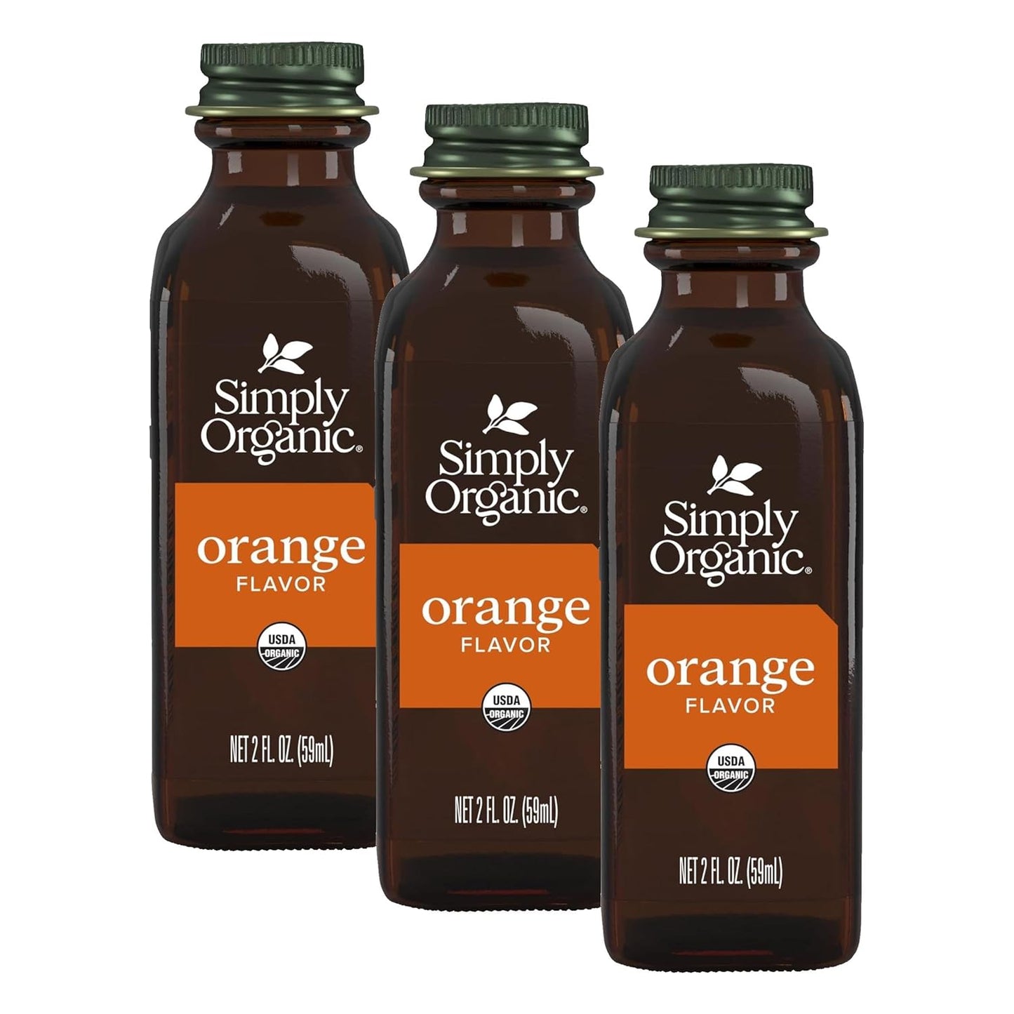 Simply Organic Orange Flavor Certified Organic, 2-Ounce Container (Pack of 3)