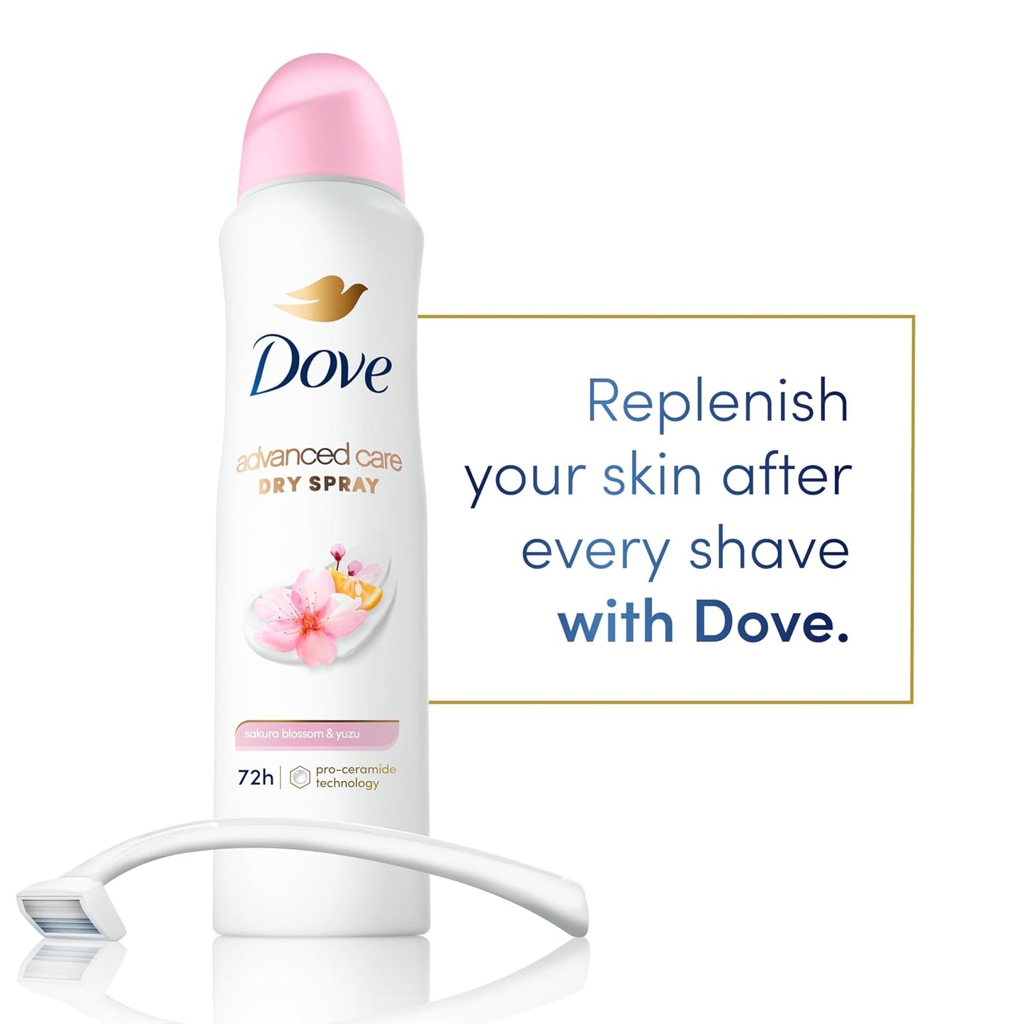 Dove Advanced Care Antiperspirant Deodorant Spray for Women 3 Pack Sakura Blossom & Yuzu 72 hour sweat and odor protection 3.8 oz