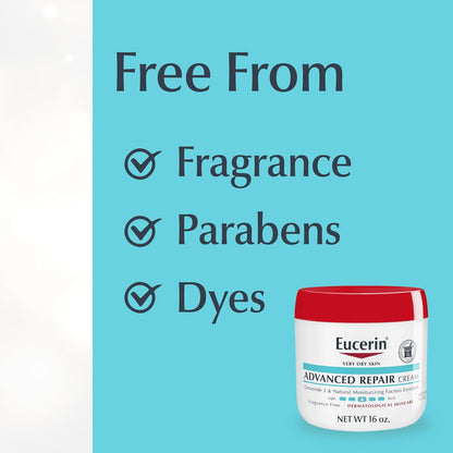 Eucerin Advanced Repair Body Cream, Fragrance Free, Value Pack, 2 x 16 OZ