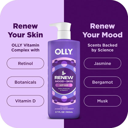 OLLY Renew Body Wash with Vitamin D, Retinol & Botanicals - 17oz