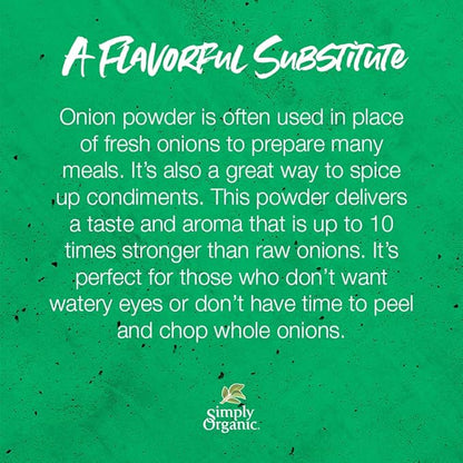 Simply Organic White Onion Powder, Certified Organic | 3 oz | Allium cepa