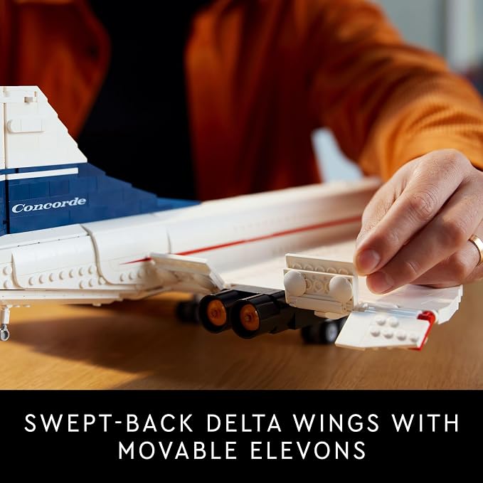 LEGO Icons Concorde Model Aircraft, Gift for Adults, Build a Replica Model of the World’s Most Famous Supersonic Commercial Passenger Plane with Authentic Details and Functional Pieces, 10318