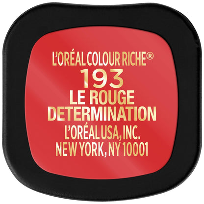L'Oreal Paris Colour Riche Intense Volume Matte Lipstick, Lip Color Infused with Hyaluronic Acid for up to 16hr All Day Comfort, Le Rouge Determination, 0.06 oz (Pack of 2)