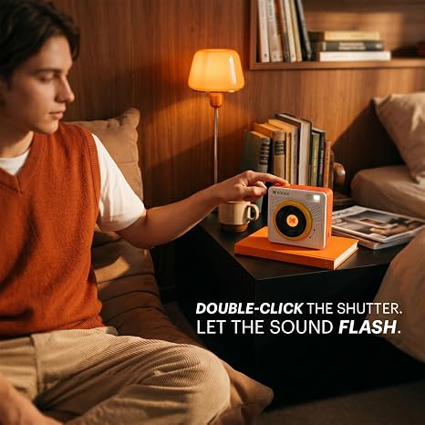 KODAK Spin Portable Wireless Bluetooth Speaker IPX4 Water Resistant 5 Hour Playtime Rechargeable Battery 15M Wireless Range 10W RMS Output 40W Peak Power Compact Speaker
