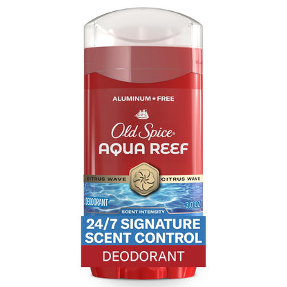Old Spice Aluminum Free Deodorant for Men, 24/7 Odor Protection, 24/7 Freshness & Lasting Scent, Aqua Reef with Cypress Scent, 3.0 oz
