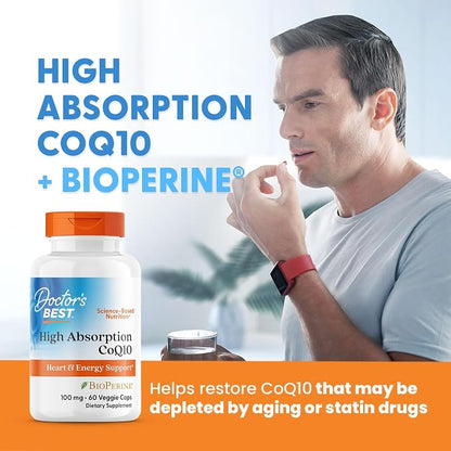Doctor's BEST High Absorption CoQ10 with BioPerine, 120 Veg Capsules