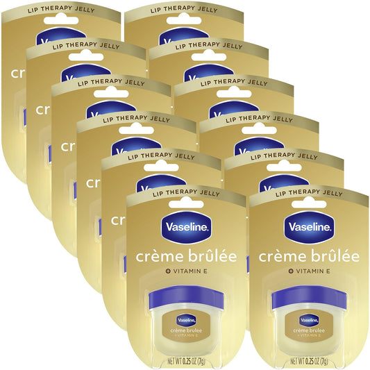 Vaseline Lip Therapy Creme Brulee Mini 12-Pack – Moisturizing Lip Balm for Soft, Smooth Lips, 0.25 Oz Ea