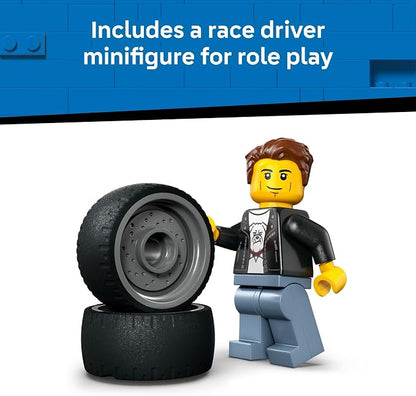 LEGO City Hot Rod Race Car Building Toy for Kids - Pretend Play Set for Boys & Girls, Ages 5+ - Toy Car W/Racecar Driver Minfigure - Gift Idea for Birthdays - 60485