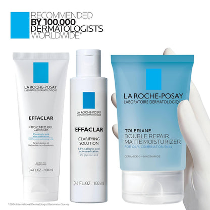 La Roche-Posay Effaclar Daily Acne Kit with Cleanser, Toner & Moisturizer