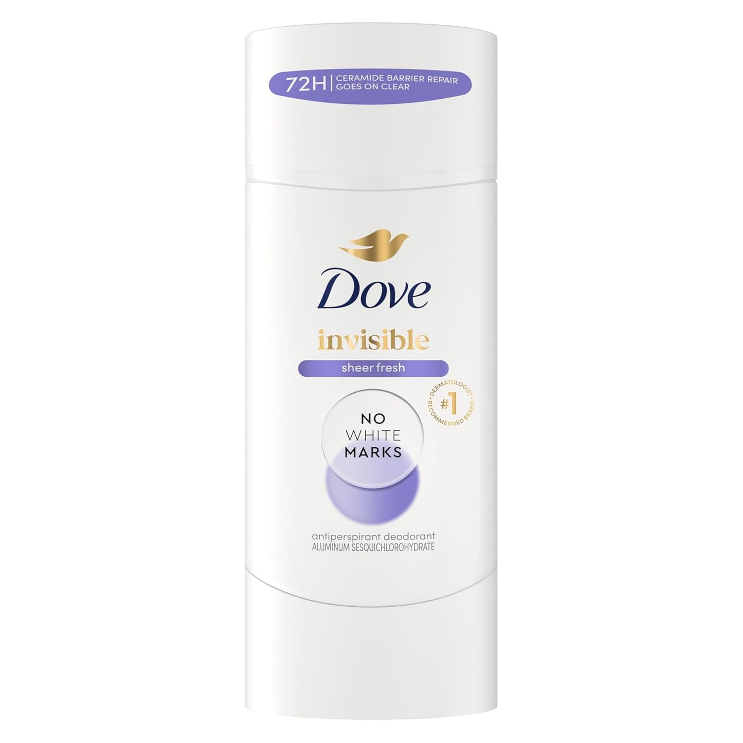 Dove Advanced Care Antiperspirant Deodorant Stick Sheer Fresh for Soft, Resilient Skin, with No White Marks & 72-Hour Sweat & Odor Protection, 2.6 oz