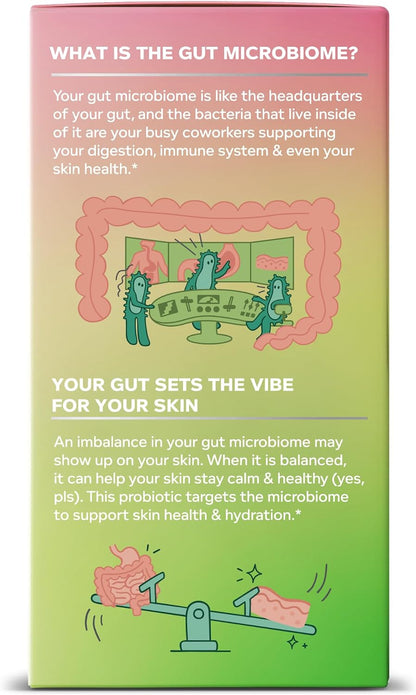 OLLY Precise Probiotics Skin Support Supplement, Supports Your Microbiome, Digestive & Immune Systems and Hydrated Healthy Skin,* Clinically Studied Strains, 30 Count