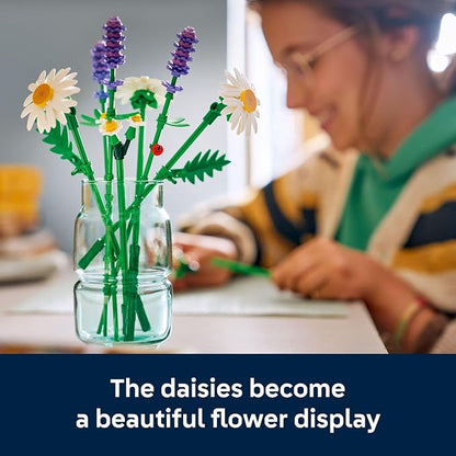 LEGO Botanicals Daisies Building Toy - Artificial Flowers Crafting Kit for Girls & Boys, Ages 9+ - Kids Room Decor for Book Shelf or Desk - Gift Idea for Birthdays - 11508
